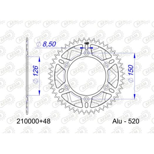 Couronne AFAM alu standard - 520