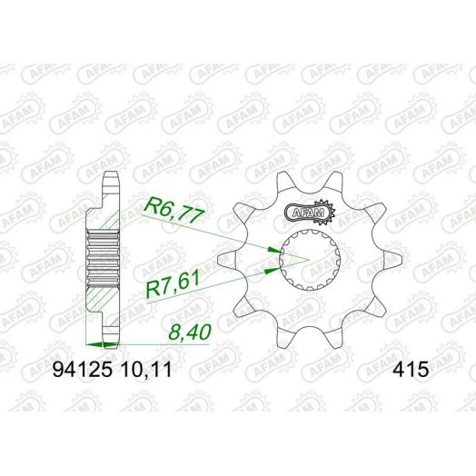Pignon AFAM acier standard - 415