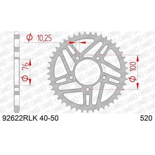 Couronne AFAM acier standard - 520