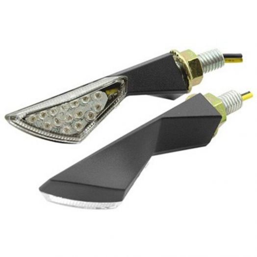 Paire de clignotants LED moto V-Parts 44x18mm noir