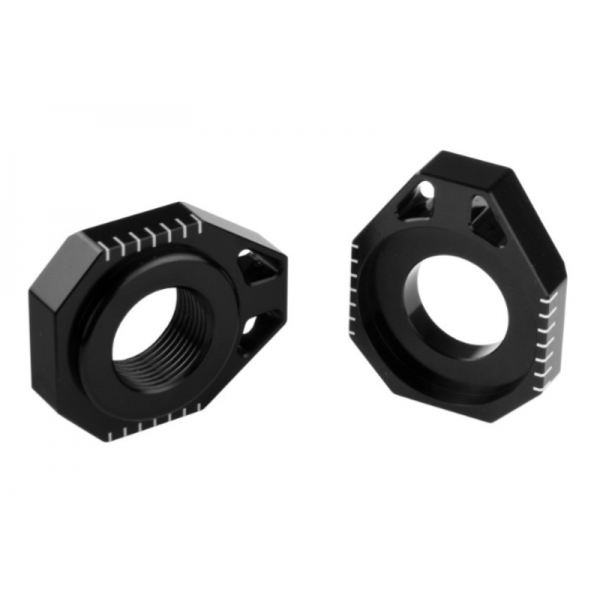Paire de tendeurs de chaîne SCAR aluminium noir Kawasaki Suzuki