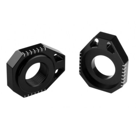 Paire de tendeurs de chaîne SCAR aluminium noir Kawasaki Suzuki