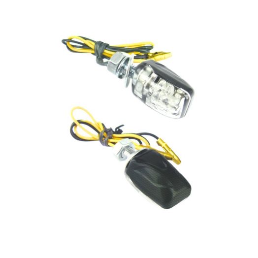 Clignotants moto BIHR Micro 6 LED finition carbone universels