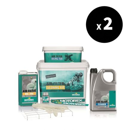 Kit d'entretien complet MOTOREX pour filtres à air (x2)