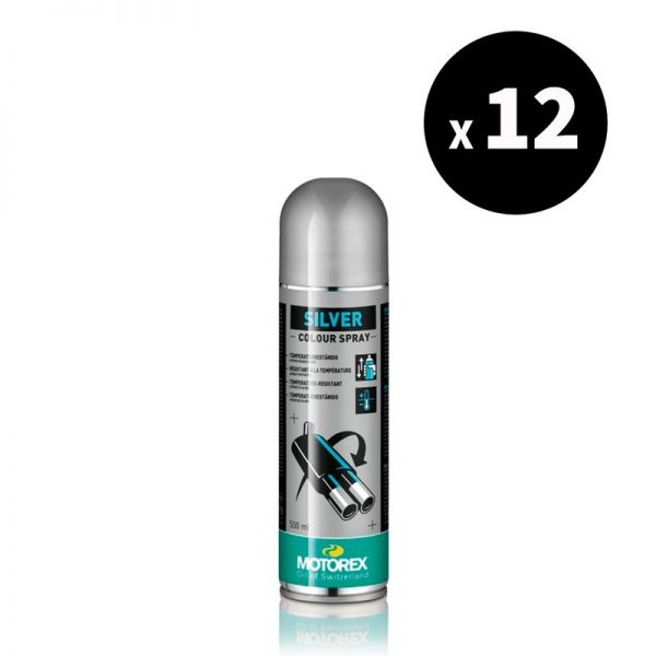 Vernis argent MOTOREX Colour Spray - 500ml (x12)