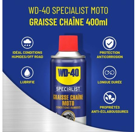 Kit d'entretien de chaîne WD-40 Specialist - 2x Spray 400ml