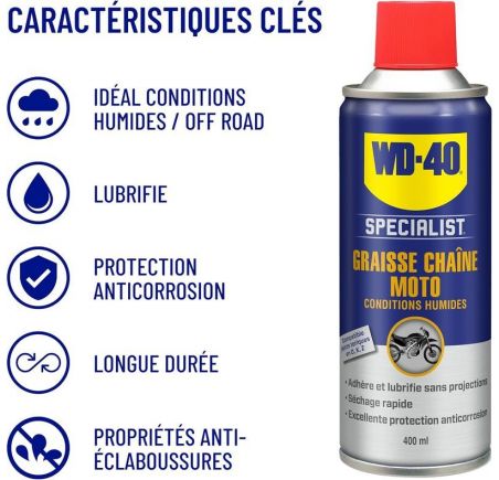 Kit d'entretien de chaîne WD-40 Specialist - 2x Spray 400ml