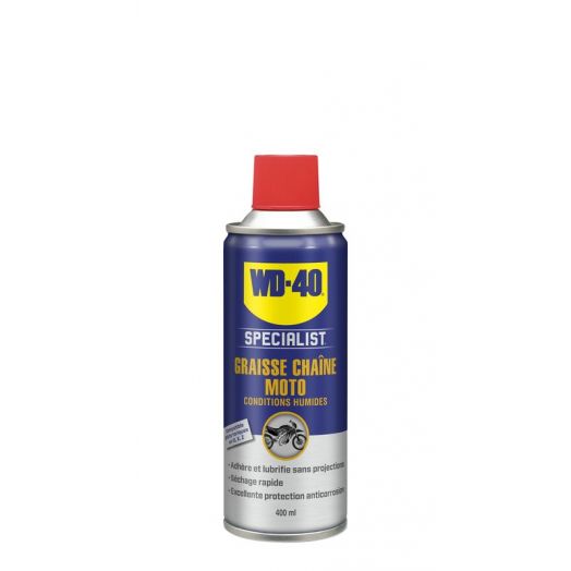 Graisse de chaîne WD-40 Specialist® Moto conditions humides - Spray 400 ml