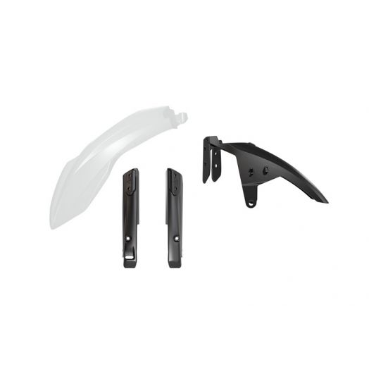 Kit garde-boue avant et protections de fourche RACETECH - blanc/noir