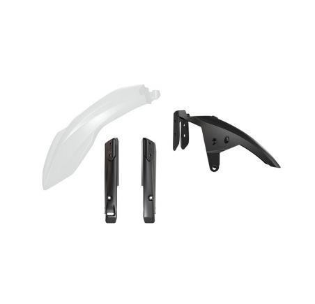 Kit garde-boue avant et protections de fourche RACETECH - blanc/noir