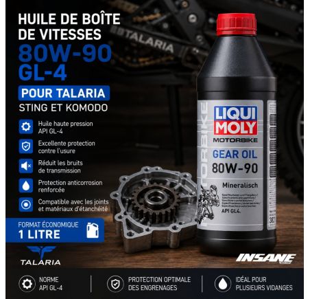 Huile de Boîte de Vitesses Liqui Moly 80W90 GL-4 1 L pour les Talaria Sting et Komodo