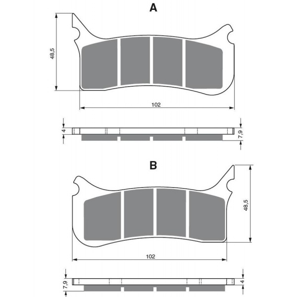 Plaquette pour étrier 6 pistons beringer supermotard pas cher Plaquette pour étrier 6 pistons beringer supermotard pas cher
