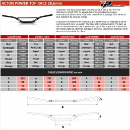 Guidon Action Power Top Race 28.6 Tailles