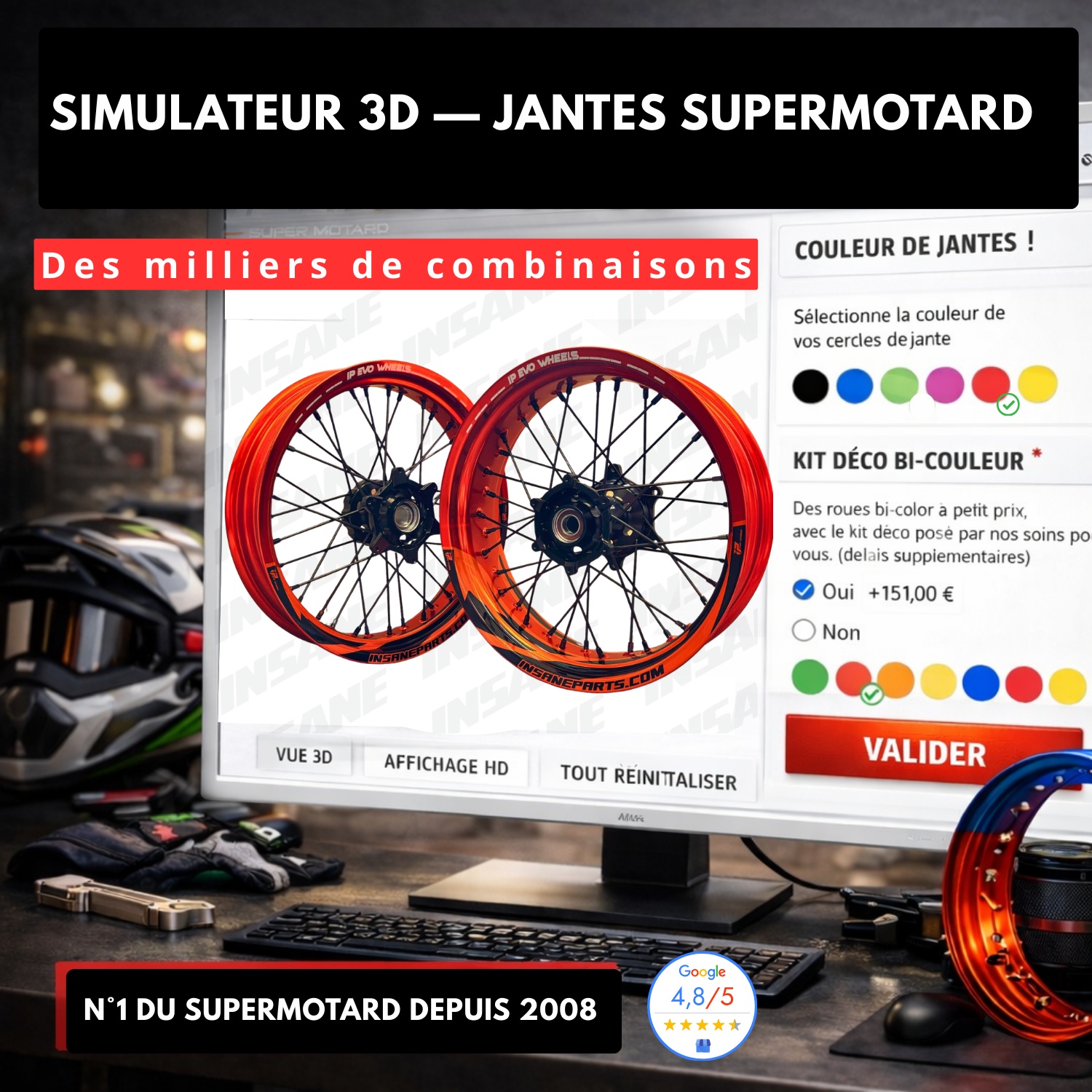 Configurateur 3D de roues Supermotard