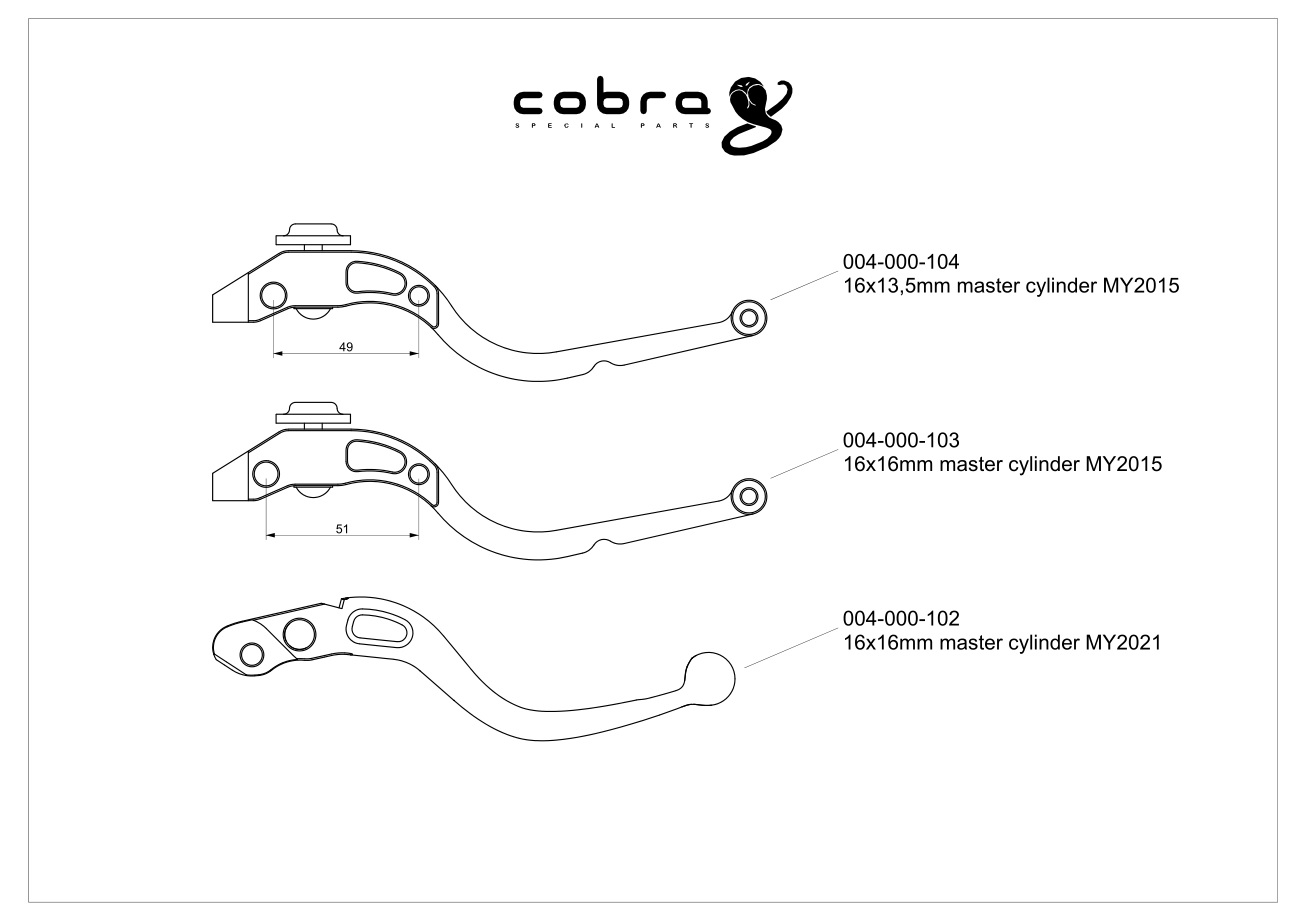 Levier de frein PZ5 COBRA