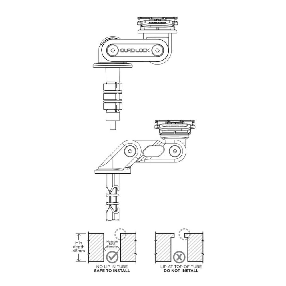 support moto pour Smartphone sur colonne de direction