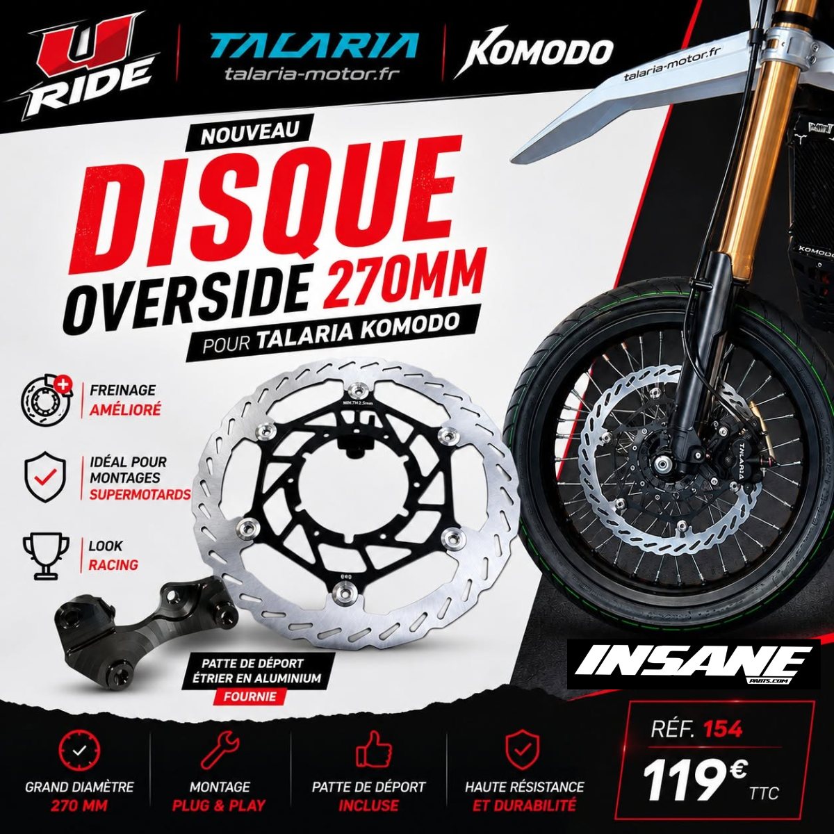 Kit freinage supermotard pour Talaria Komodo